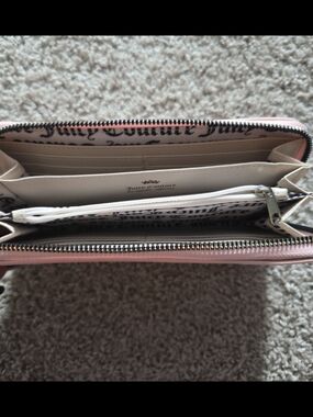 Juicy Couture Light Pink Zip Around Wallet with Logo Lining